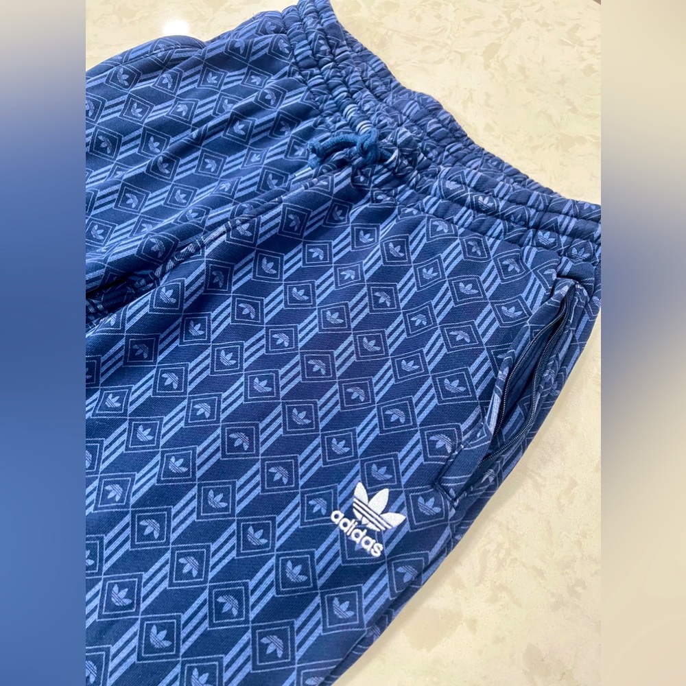 ADIDAS Originals Monogram Track Pants - Night Marine - Men’s Large - Like New - Picture 5 of 9